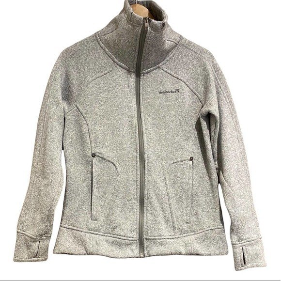 Avalanche Light Gray Knit High Neck Zip Up Sweater S - Picture 1 of 8